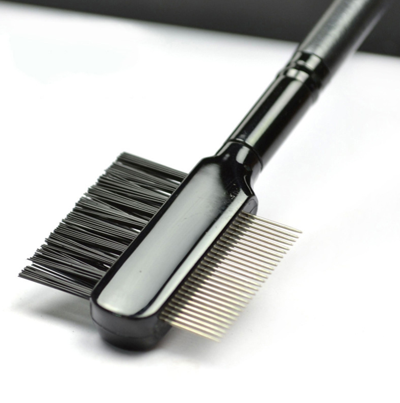 New Hot Selling High Quality Steel Eyebrow Eyelash Dual-Comb Extension Brush Metal Comb